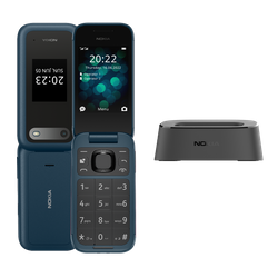 Zestaw Nokia 2660 4G Flip Dual Sim Niebieska + Stacja Ładująca