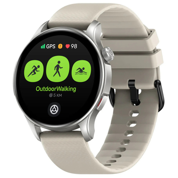 Zeblaze Męski Smartwatch Btalk 3 GPS 45 mm Kremowy Beż AMOLED SOS 25 Dni
