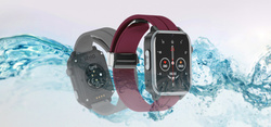 Bemi SmartWatch Senio Szary + Pasek Silikonowy Czerwony / Czerwone Wino /OUTLET