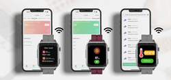 Bemi SmartWatch Senio Szary + Pasek Silikonowy Czerwony / Czerwone Wino /OUTLET
