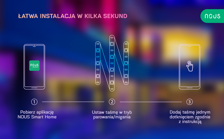 NOUS Taśma LED Smart RGB WiFi LED Strip F2 10m /OUTLET