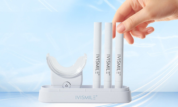Zestaw do Wybielania Zębów IVISMILE 12TW Biały LED 3 x Żel Wybielający 2ml 6ml
