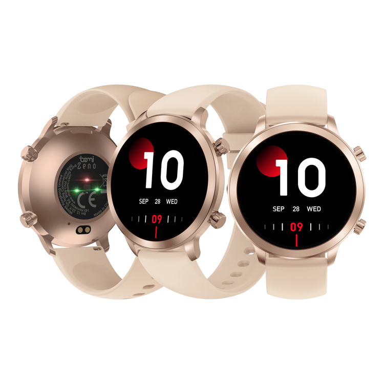 SmartWatch AI Chat Da GPT Bemi Zeno Złoty Dwa Paski AMOLED IP67 GPS SpO2