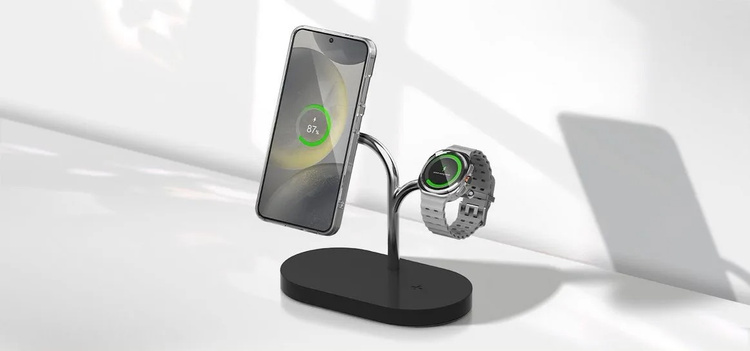 Ładowarka Indukcyjna 3 W 1 Samsung Magnetic & Wireless Charging 15W GP-PWU024WIABW Czarny /OUTLET