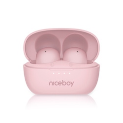 Niceboy Słuchawki Douszne Podsie 4 POP Sakura Pink Różowe Bluetooth 6 AAC