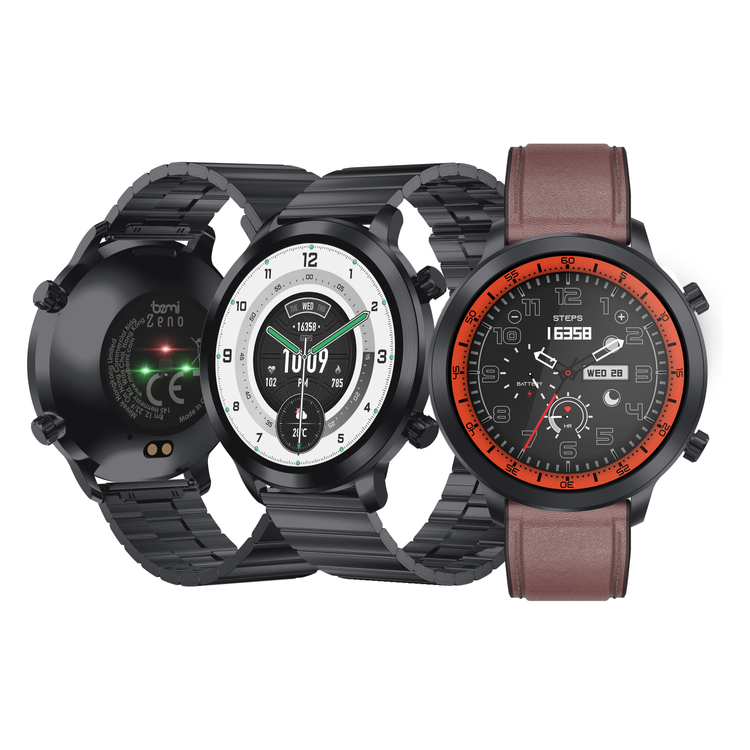 SmartWatch AI Chat Da GPT Bemi Zeno Czarny Dwa Paski AMOLED IP67 GPS SpO2
