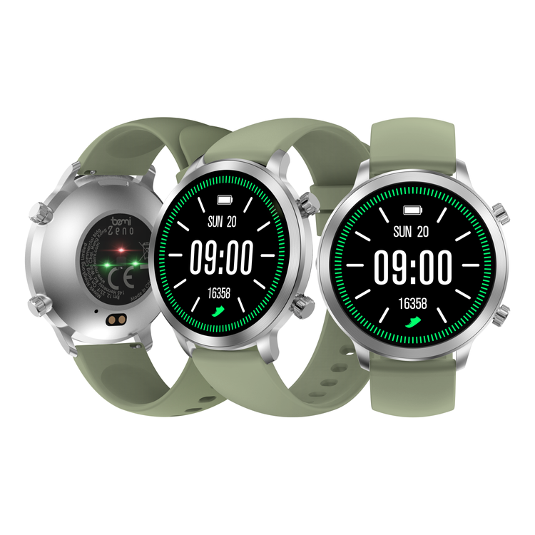SmartWatch AI Chat Da GPT Bemi Zeno Srebrny Dwa Paski AMOLED IP67 GPS SpO2