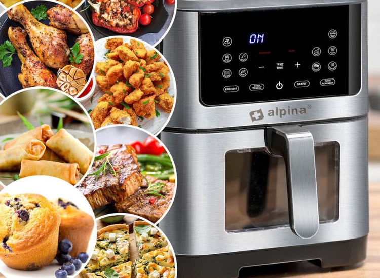 Alpina frytkownica beztłuszczowa 8 litrów cyfrowy wyświetlacz Airfryer