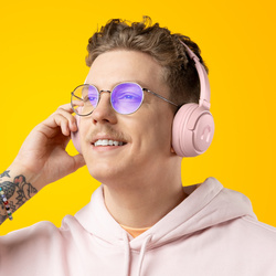 Niceboy Słuchawki Nauszne Hive Prodigy 4 Sakura Różowe MaxxBass USB-C 50h