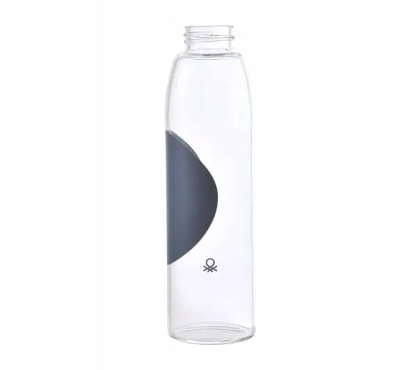 Butelka szklana Benetton 500ml Czarna nakrętka BE-0799-BK