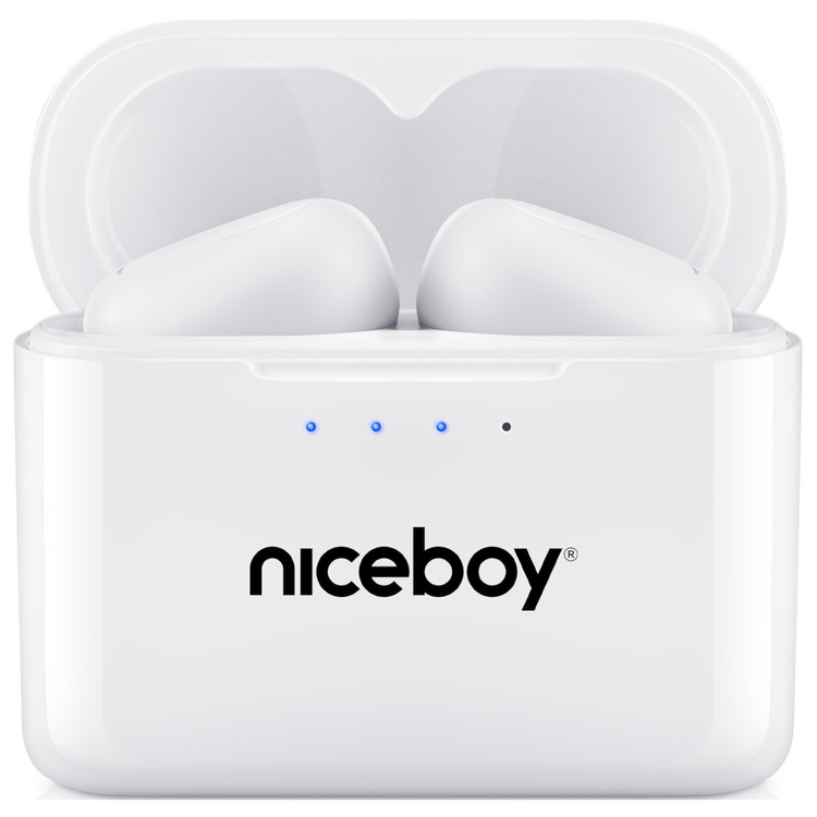 Niceboy Słuchawki Douszne HIVE Podsie 4 Białe USB-C 110 dB 35 Godzin AAC SBC