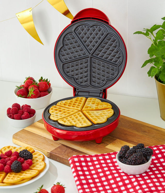 Gofrownica Hoffen 1000W Serca Czerwona