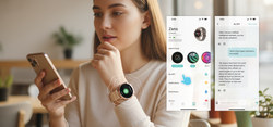 SmartWatch AI Chat Da GPT Bemi Zeno Srebrny Dwa Paski AMOLED IP67 GPS SpO2