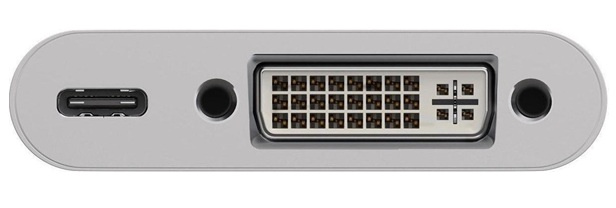Multi adapter USB-C - DVI-I + USB-C Goobay Biały