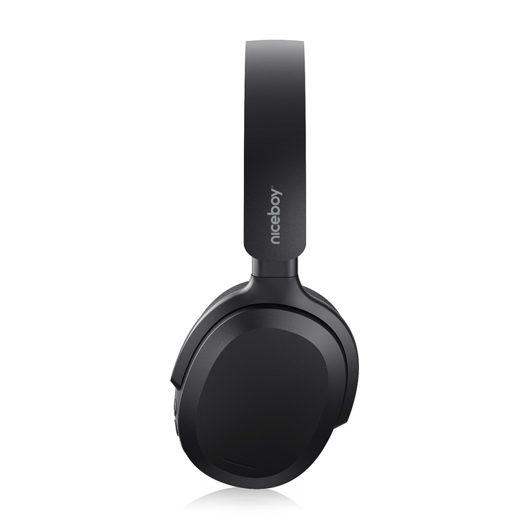 Niceboy Słuchawki Nauszne  Sora Onyx Black Czarne AUX AAC IPX4 BT 5.3 USBC