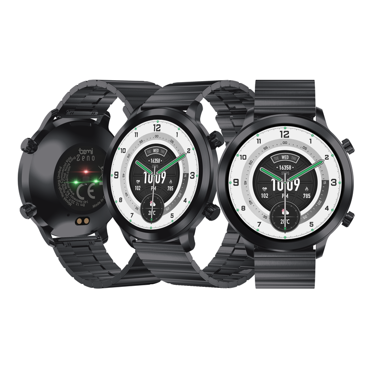 SmartWatch AI Chat Da GPT Bemi Zeno Czarny Dwa Paski AMOLED IP67 GPS SpO2
