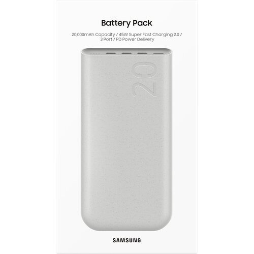Powerbank Samsung 20000mAh 45W 3 x USB C Beżowy EB-P4520XUEGEU