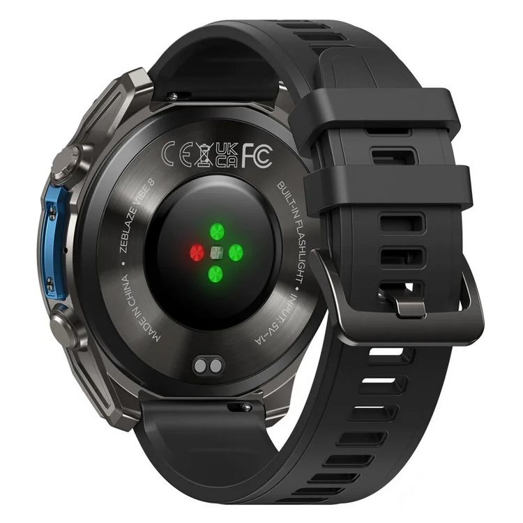 Zeblaze MIL-STD Smartwatch Vibe 8 Czarny AMOLED Latarka Saturacja Do 60 Dni
