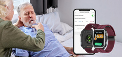 Bemi SmartWatch Senio Szary + Pasek Silikonowy Czerwony / Czerwone Wino /OUTLET