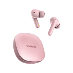 Niceboy Słuchawki Douszne Pins 4 PRO Sakura Pink Różowe ANC IP54 48h pracy