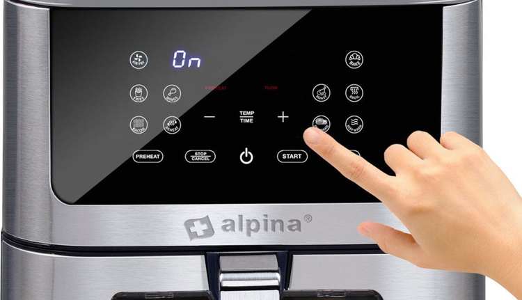 Alpina frytkownica beztłuszczowa 8 litrów cyfrowy wyświetlacz Airfryer