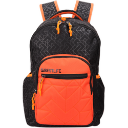 Plecak Bestlife JUST czarno pomarańczowy z przegrodą na laptopa do 15,6 cala