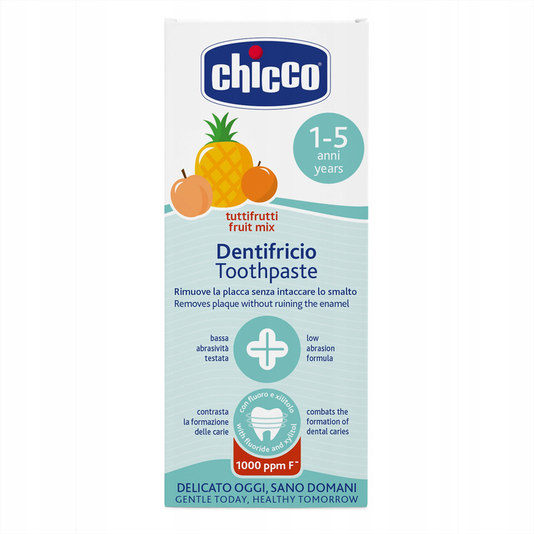 Chicco Owocowa Pasta dla Dzieci z Fluorem 1- 5 Lat 