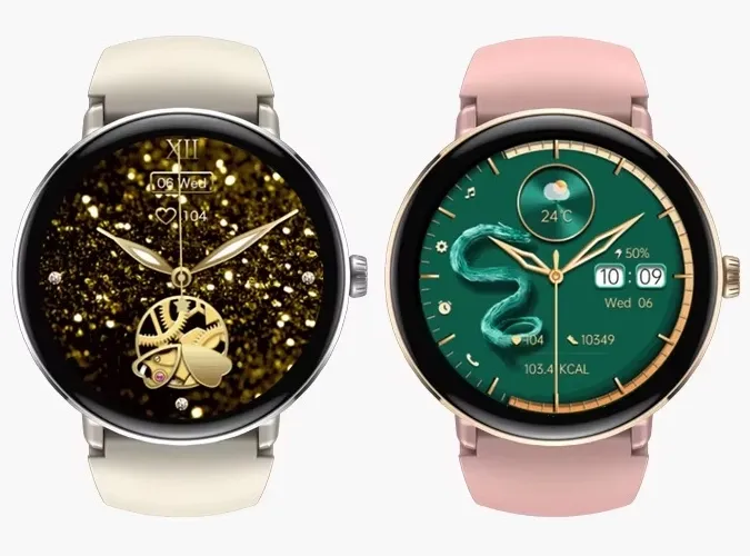Zeblaze Damski Smartwatch Lily 2 Srebrny Beż AMOLED 2 Paski AoD Saturacja