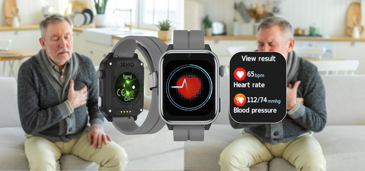 Bemi SmartWatch Senio Szary + Pasek Silikonowy Czerwony / Czerwone Wino /OUTLET