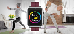 Bemi SmartWatch Senio Szary + Pasek Silikonowy Czerwony / Czerwone Wino /OUTLET