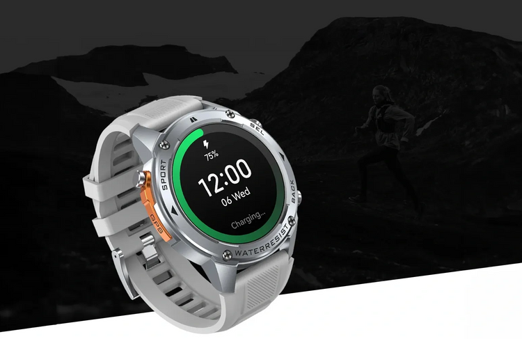 Zeblaze Smartwatch Stratos 2 Ultra Srebrny Metal GPS MIL-STD 10 ATM AMOLED