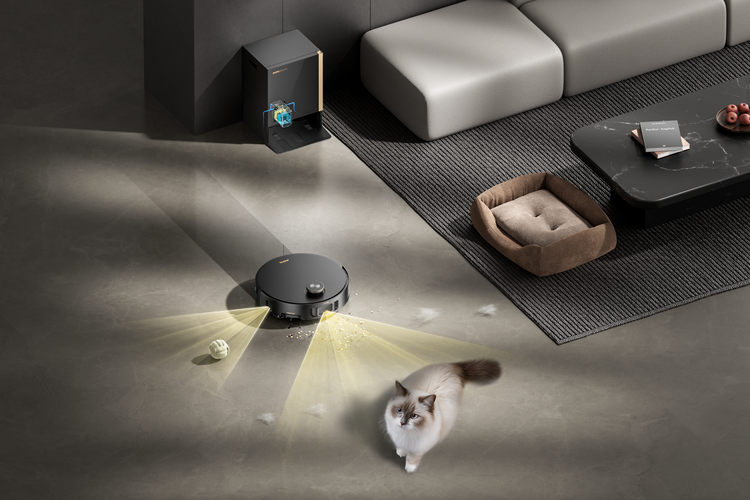 Robot Sprzątający MOVA Mobius 60 AI Stacja 6 Mopów Suszanie 30000 Pa + Plyn