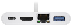 Multi adapter USB-C - HDMI + Ethernet + USB-A + USB-C PD 60W Goobay Biały