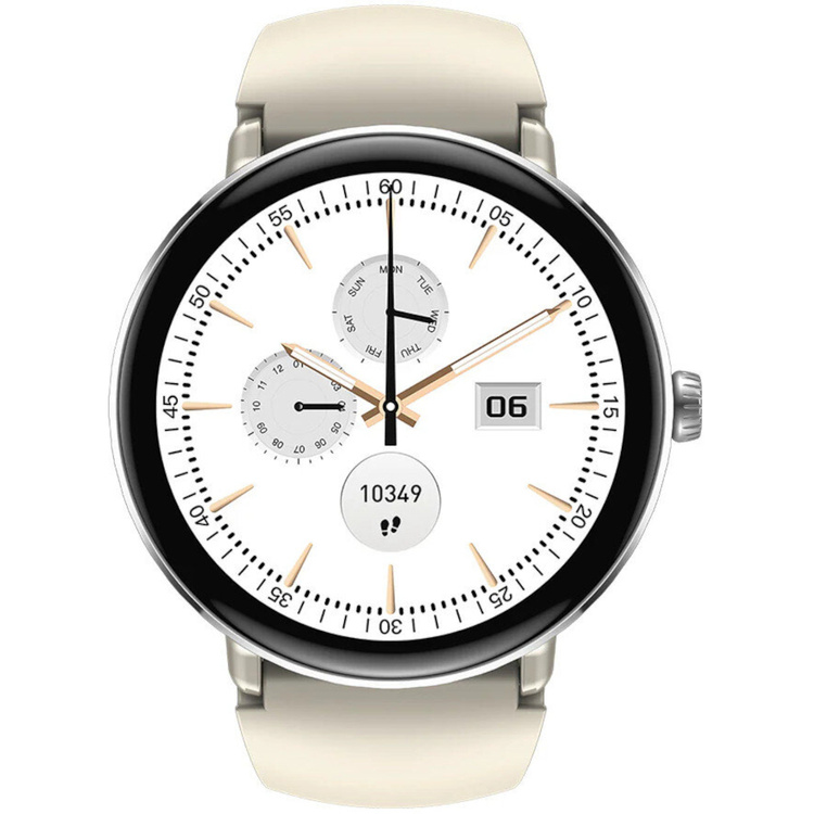 Zeblaze Damski Smartwatch Lily 2 Srebrny Beż AMOLED 2 Paski AoD Saturacja