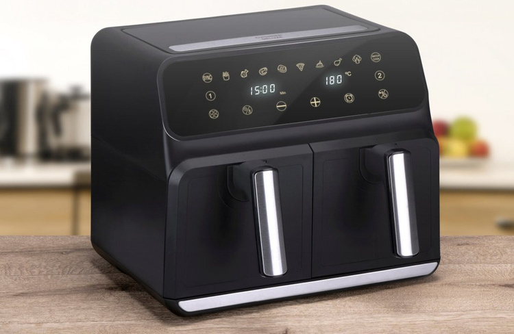 Alpina frytkownica beztłuszczowa 2x4 litry cyfrowy wyświetlacz Airfryer
