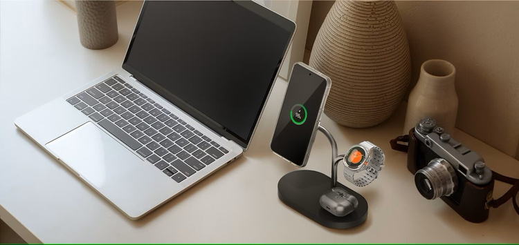 Ładowarka Indukcyjna 3 W 1 Samsung Magnetic & Wireless Charging 15W GP-PWU024WIABW Czarny /OUTLET