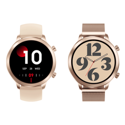 SmartWatch AI Chat Da GPT Bemi Zeno Złoty Dwa Paski AMOLED IP67 GPS SpO2