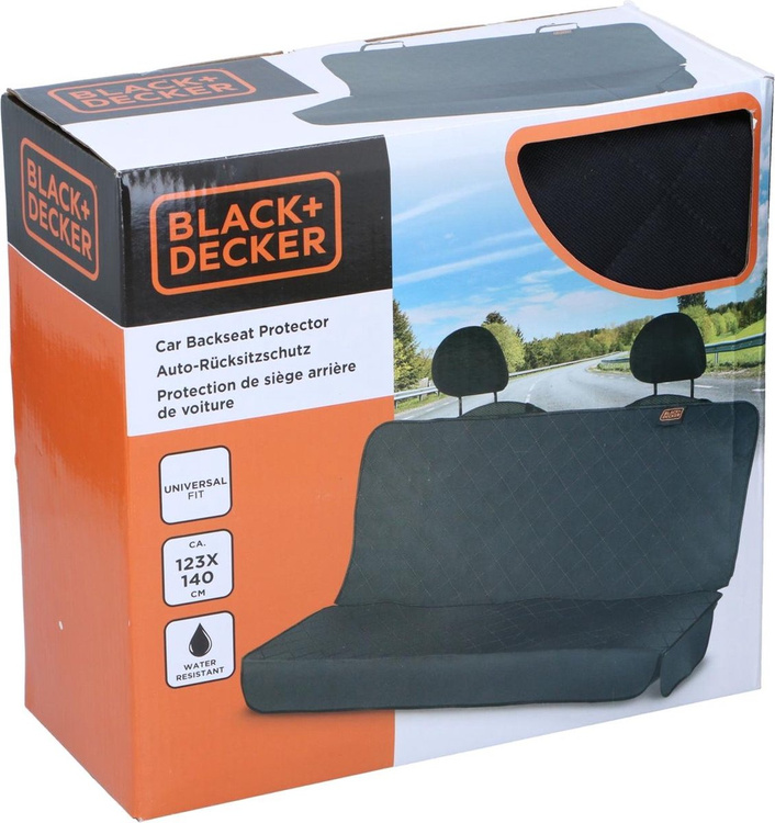Pokrowiec samochodowy na tylne siedzenie  uniwersalny czarny BLACK+DECKER