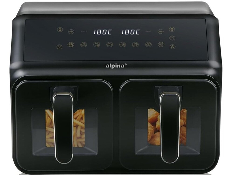 Air Fryer Frytkownica beztłuszczowa Alpina A8 2200W 8L dwukomorowa