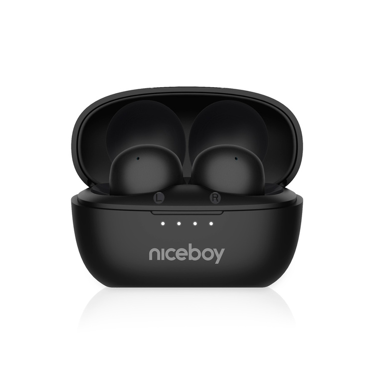 Niceboy Słuchawki Douszne Podsie 4 POP Onyx Black Czarne Bluetooth 6 AAC