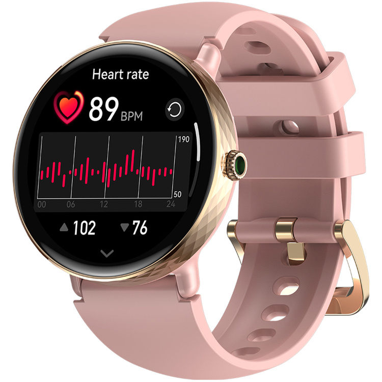 Zeblaze Damski Smartwatch Lily 2 Różowe Złoto AMOLED 2 Paski AoD Saturacja
