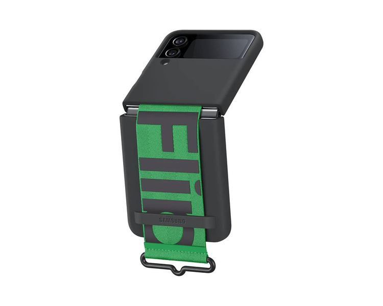 Silicone Cover with Strap Czarny do Galaxy Z Flip4 (EF-GF721TBEGWW)