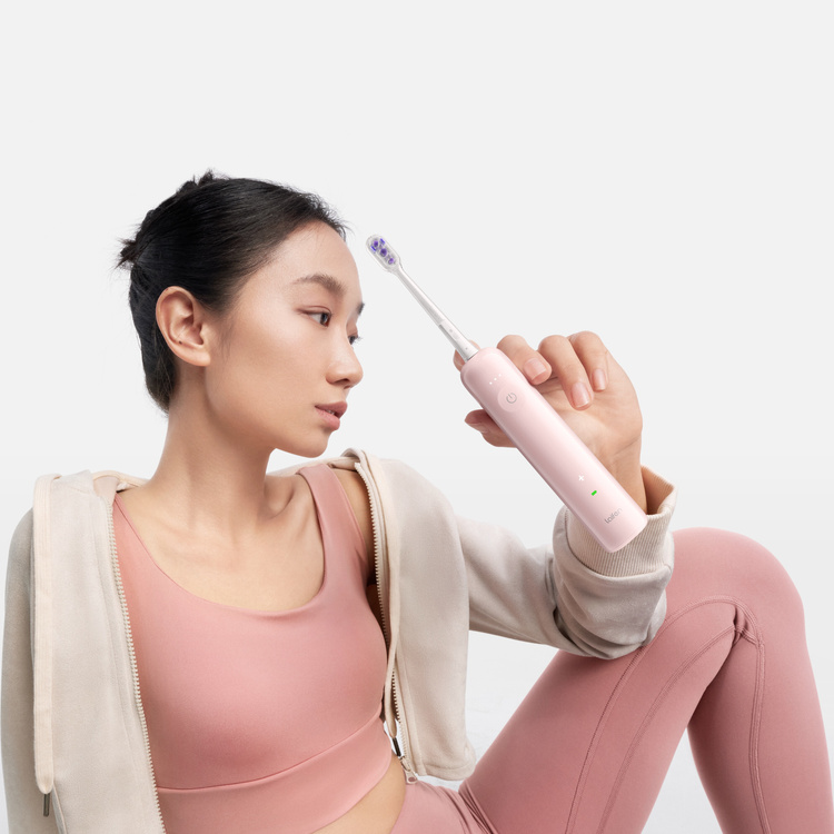 Laifen Szczoteczka do Zębów Soniczna Wave ABS Różowa Głowki 3 szt. Aplikacja Gift Box