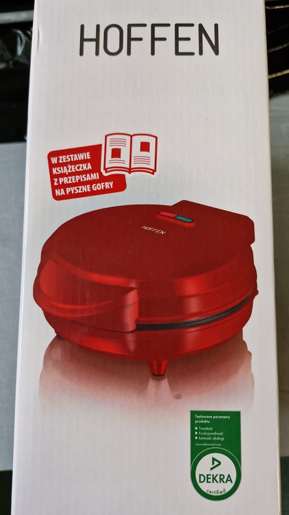 Gofrownica Hoffen 1000W Serca Czerwona