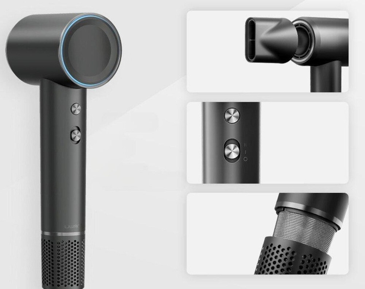 UWANT Suszarka do włosów H100 Szary 1500W Jonizacja