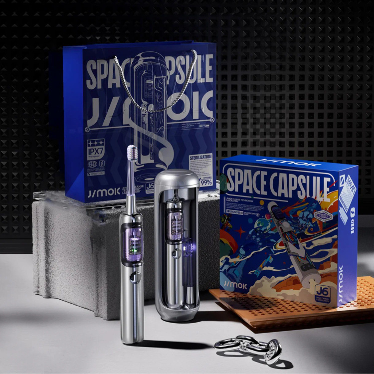 Jimok J6 Capsule Silver - Grey Szczoteczka Soniczna + 4 końcówki