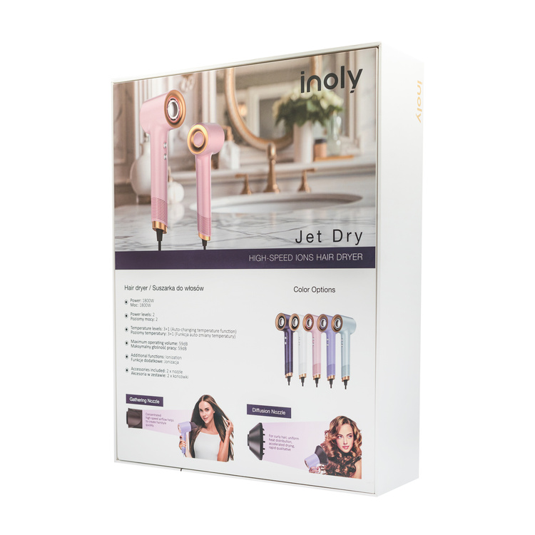 Inoly Jet Dry Pink Mist Suszarka z Jonizacja 1800W Różowa