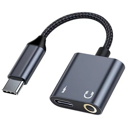 Adapter rozdzielający Beline  USB-C na USB-C/Jack 3,5mm Czarny /OUTLET