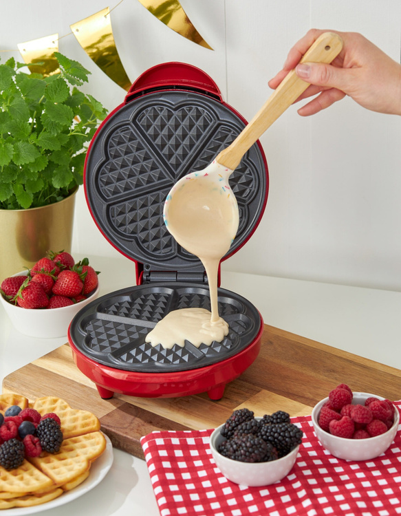 Gofrownica Hoffen 1000W Serca Czerwona