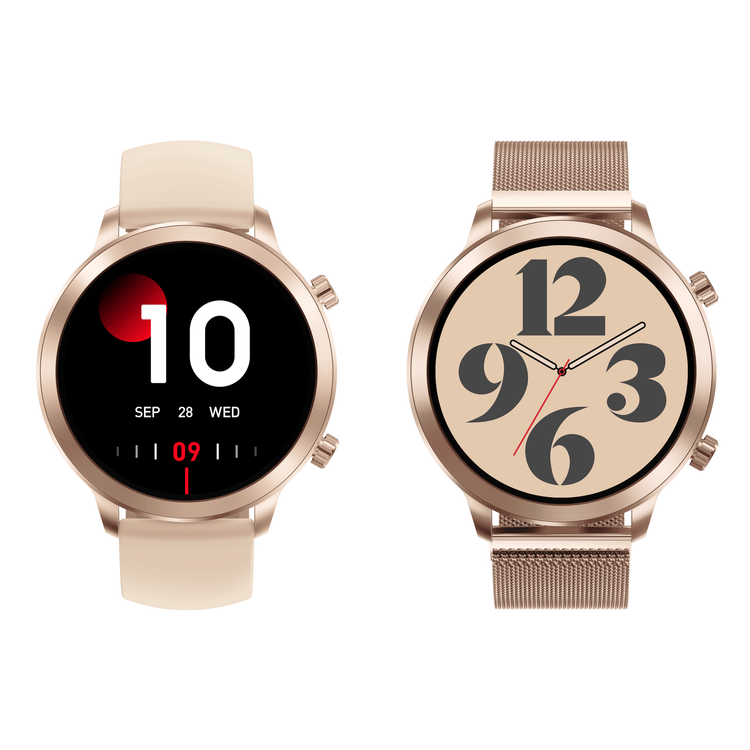 SmartWatch AI Chat Da GPT Bemi Zeno Złoty Dwa Paski AMOLED IP67 GPS SpO2